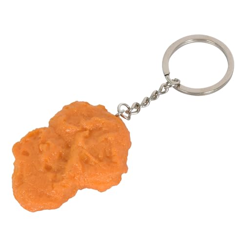 DecorDwell Gebratenes Huhn Schlüsselanhänger, Lustiger Schlüsselanhänger, Simulation Huhn Nugget, Simulation Lebensmittel Schlüsselanhänger, für Taschen, Schlüssel, Deko (Chicken Nugget)