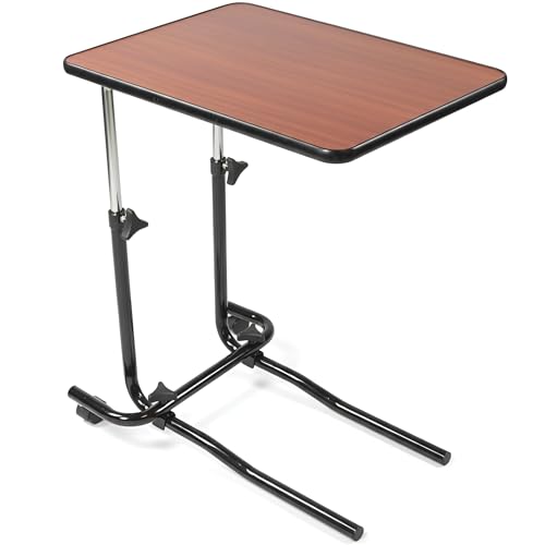 Eazy Adjustable Overbed Chair Table Divan with 2 Wheels Tilting Tray Table Bedside or Armchair for Eating Reading Laptop Use Hospital Style Home Bedroom & Living room