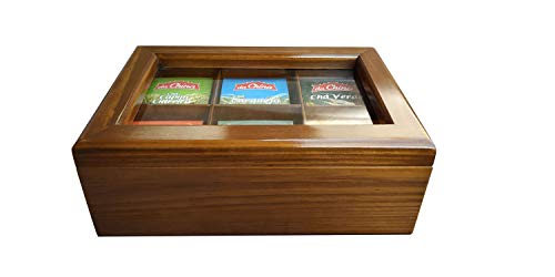 Hobby Artesanato Caixa Para Chá Madeira - Padrão Imbuia 6 Contagem