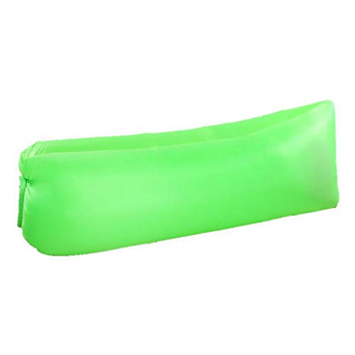 TFT Outdoor Portable Lazy Inflatable Sofa, Lunch Break Air Bed, Single Camping Beach Bed, Air Sofa (color : GREEN)