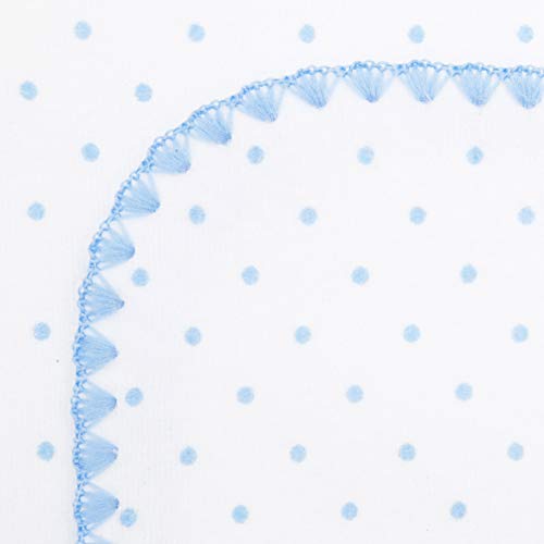 Image of SwaddleDesigns Large Receiving Blanket, Ultimate Swaddle for Baby Boys, Softest US Cotton Flannel, Best Shower Gift, Made in USA, Blue Classic Polka Dots (Mom's Choice Award Winner)