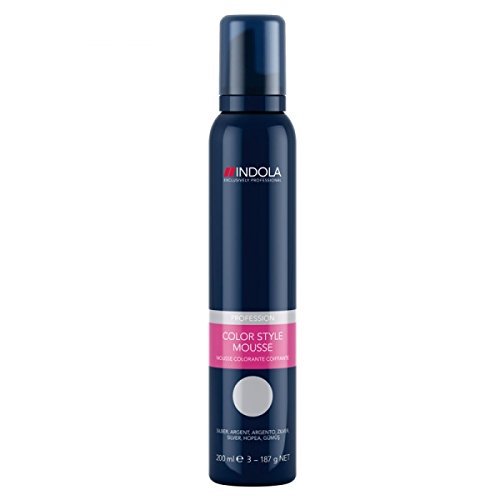 INDOLA COLOUR STYLE MOUSSE 200ml PROFESSIONAL SALON PERMANENT HAIR DYE - SILVER