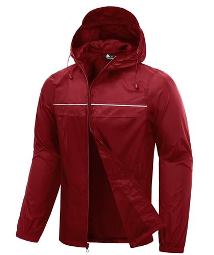 Image of SWISSWELL Mens Rain Jacket & Coats Packable Lightweight Waterproof Rain Shell Hooded for Golf Travel Hiking