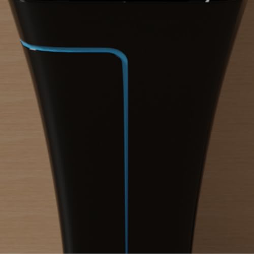 Image of Pedestal Wash Basin, Ceramic One Piece Wash Basin for Bathroom & Living Room, Modern Home Wash Basin with Glossy White Finish (L15XW15.8XH35 Inch) (Black + T. Blue Line)