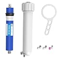 50 GPD RO Membrane filter Replacement with Reverse Osmosis Membrane Housing, Wrench, 1/4" Quick-Connect Fitting, Check Valve, Fit Under Sink RO Home Drinking Water Filter Filtration Purifier System