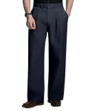 Susclude Wide Leg Dress Pants for Men Pleated Old Money Baggy Pants Loose Fit Elastic Waist Meeting Trousers Blue