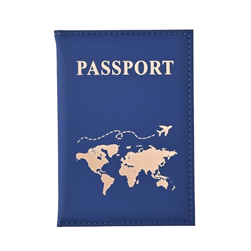 Image of House of Quirk Multi-Functional PU Leather Travel Passport Case, Passport Protection Cover, Credit Card & ID Card Holder (Navy)