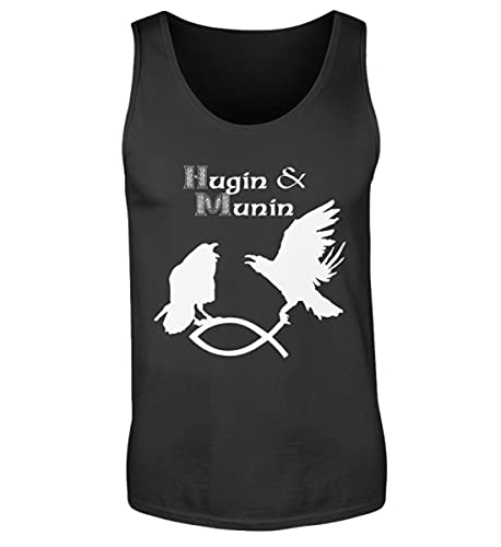 Camiseta de tirantes para hombre Hugin & Munin de cuervos ropa gótica negra L