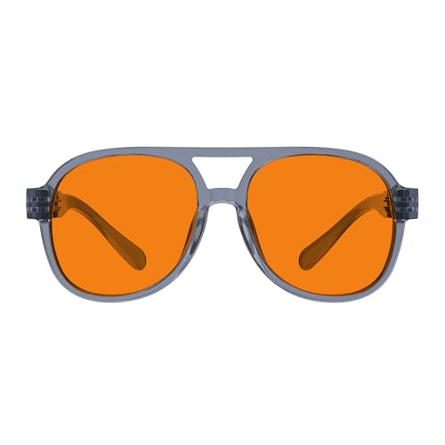 Eyekepper Oversize Sleeping Glasses Blue & Green Light Blocking, Amber