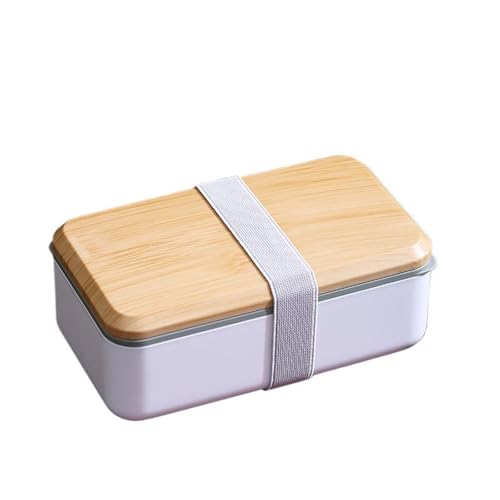 弁当箱 ランチボックス 800ml 1200ml お弁当箱 べんとう箱 1段 2段 おべんとう箱 食器付き 和風 抗菌 軽量 汁漏れ防止 通学 通勤 アウトドア 大人用 子供用 携帯に便利 男女兼用 (800ml,ホワイト)