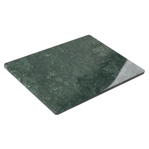 Adolif Tabla de cortar de mármol verde de 12 x 16 pulgadas, tabla de repostería de losa de mármol con patas antideslizantes para hornear, queso, embutidos, chocolate