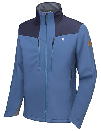 Image of Little Donkey Andy Men's Softshell Grid Fleece Lined Hiking Jacket Water Repellent Windproof Lightweight Travel Running