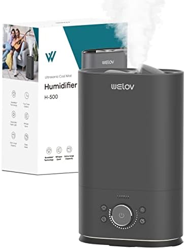 Humidifiers for Bedroom Large Room: WELOV 6L Cool Mist Humidifiers, Lasts Up to 90H Air Vaporizer, 22dB Quiet Home Humidifiers, Filter Free Humidifiers with BoostMist™ Max Output 550ml/h