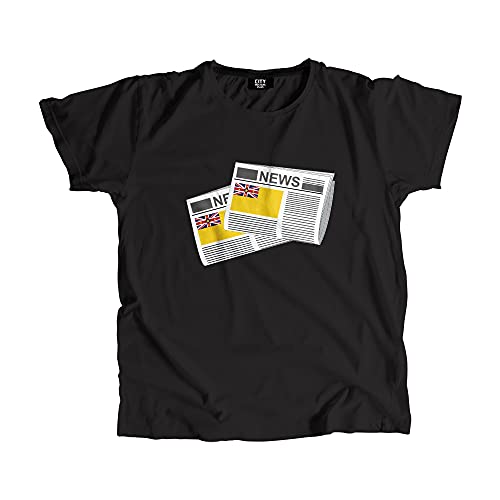 T-shirt Niue Newspapers unisexe en coton doux imprimé journal