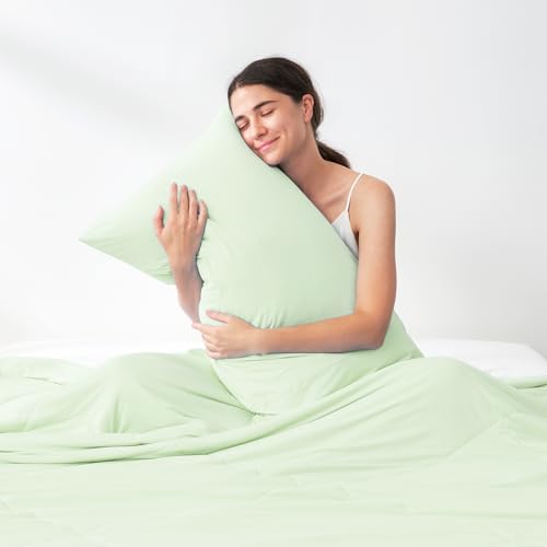 Cozy Bliss 2 Pack Cooling Pillow Cases, Queen 20" x 30", Green
