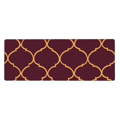 Tapis de souris XXL marron ethnique de 80x30 cm pour bureau