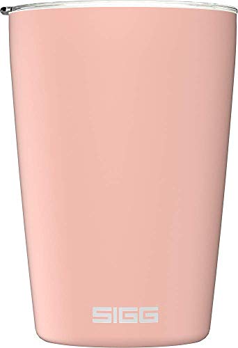 Sigg, Coffee Travel Mug Neso Pure Ceram, with Tritan Lid, Dishwasher Safe, Lightweight, BPA Free, 18/8 Stainless Steel, Pink