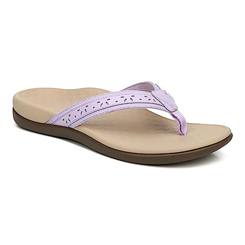 Vionic Women's Tide Casandra Toe Post Sandals - Supportive Ladies Sandals That Include Three-Zone Comfort with Orthotic Insole Arch Support, Medium Fit Sandals for Women