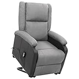 El sillón reclinable elevador está tapizado con tela resistente y soportado por una base de metal, lo que lo hace duradero y estable.