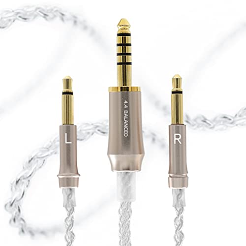 Meze Audio 99 Series Silver Plated Upgrade Balanced Cable 4.4mm Jack | Headphones HiFi Cable Replacement 4.4mm Male to Dual TS Mono 3.5mm Male Connector Plug | Cable Length 1.2m/3.9ft Meze Audio 99 Series Silver Plated Upgrade Balanced Cable 4.4mm Jack | Headphones HiFi Cable Replacement 4.4mm Male to Dual TS Mono 3.5mm Male Connector Plug | Cable Length 1.2m/3.9ft