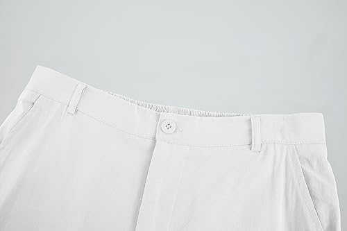 Ryannology Men's Casual Linen Pants Elastic Waist Slim Fit Beach Yoga Business Lightweight Cotton Trousers Pants with Pockets2