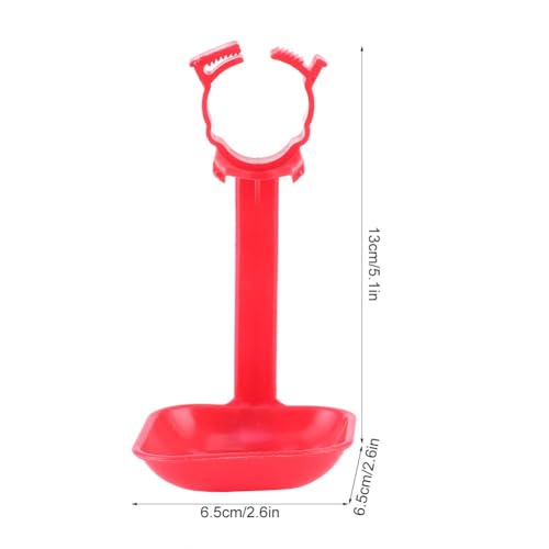 Image of Bethlehem 10 Pcs Chicken Cup, with 90 * Nipple Chicken Nipple Drinker Cups Waterer Hanging Cup Drinking Water Tool for Farm Poultry Fountains Nipple Drinkers with Base, Red Plastic, Set of 10