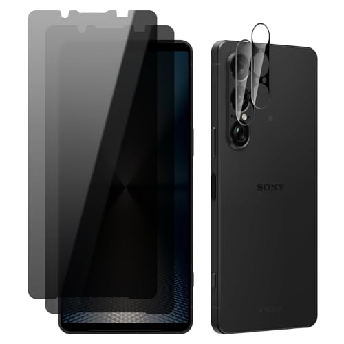 #Commissioniguadagnate<br>Privacy Vetro Temperato Compatibile con Sony Xperia 1 VII 5G [2 2 Pezzi] Protezione Obiettivo Fotocamera Anti Spy Pellicola Protettiva Anti Graffio Durezza 9H per Sony Xperia 1 VII 5G
