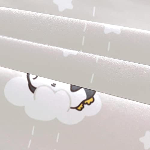 Housse de couette pingouin et 2 taies d'oreiller gris clair pour lit simple - 6