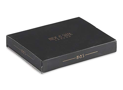 Image of HIDE & SLEEK RFID Protected Genuine Leather Unisex Travel Wallet Passport Document Holder (Black)