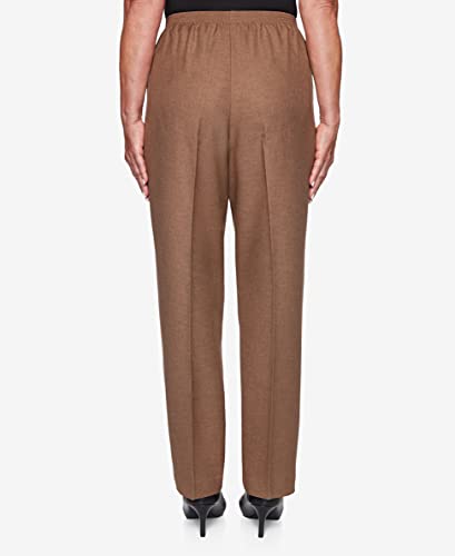 Alfred Dunner womens Plus-sizeclassic Signature Fit Textured Trousers With All-around Elastic Waistband Casual Pants, Taupe, 22 Plus4