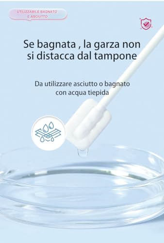 La Fluss 30 Pezzi Spazzolino Monouso Sterilizzati per Bambini e Neonati Pulizia lingua denti e gengive impacchettati singolarmente bastoncini pulizia cavo orale