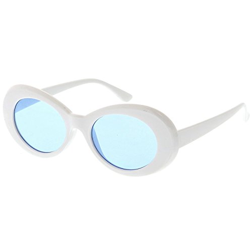 zeroUV - Bold Retro Oval Mod Thick Frame Sunglasses Clout Goggles with Color Tinted Round Lens 51mm2