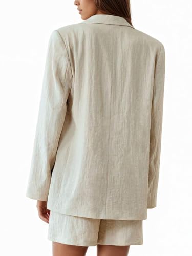 Mina Self Linen Blazer for Women 2025 Summer - Full-Lined Oversized Lightweight Casual Work Business Fashion Trendy Pockets3