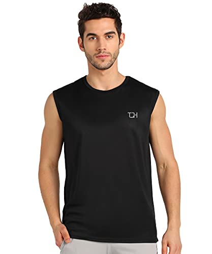 Image of TQH Sleeveless T Shirts for Men | Vest for Men | Tank Top Man | Sando for Man | Men's Sleeveless Gym Vest Round Neck Solid Casual T-Shirt for Workout Running Sports Beach