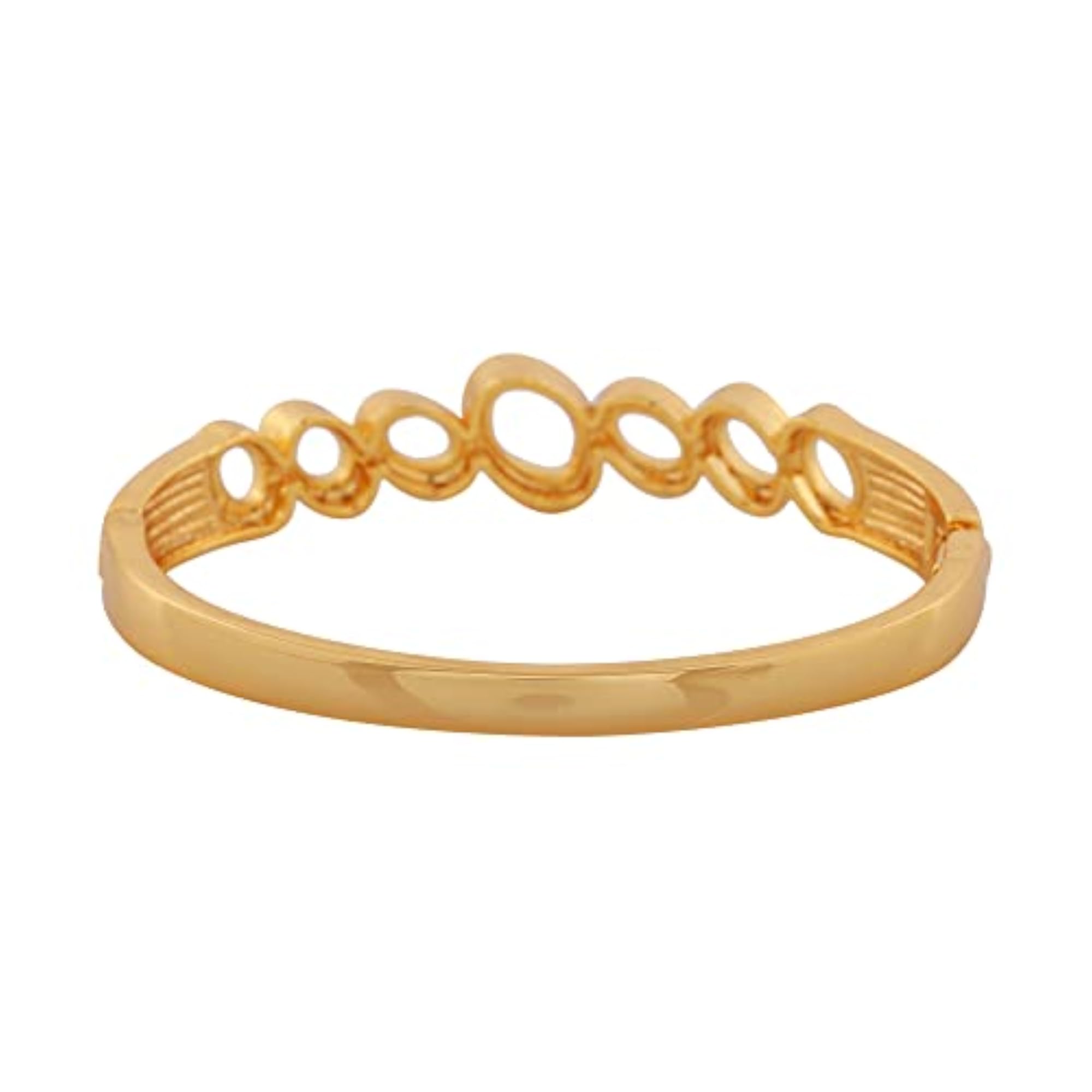 24 Kt & Silver Plated 5 Petal Flowers Cuff Bracelet