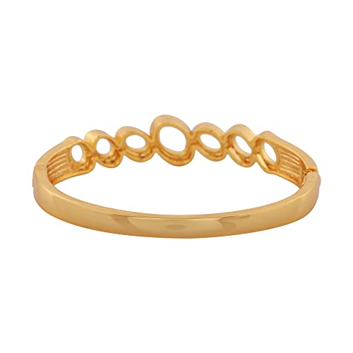 24 Kt & Silver Plated 5 Petal Flowers Cuff Bracelet