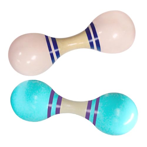 Sosoport 2 Piezas Juguete Musical Maracas Para Pequeños Juguete Matraca De Fiesta Bebé Trompeta De Juguete Maracas De Arena Juguetes Montessori Juguetes De Arena Al Aire Libre Madera
