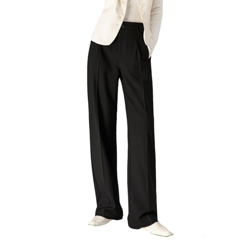 Women's Wide Leg Business Pants Long Straight High Waisted Casual Loose Palazzo Trousers with Pockets