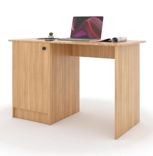 Image of 55 * 120 * 75 CM Engineered Wood Office Desk with Closed Cabinet & Storage Shelves for Storing Books, Stationery | Tabloft Executive Table for Office | 1 Year Warranty- Urban Teak