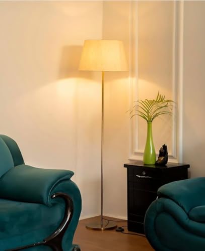 ILLUMINE Furniture Metal Floor Lamp Standing Modern Lamp Shade for Living Room Corner, Home, Hotel, Office 12 Inches, 4Ft Height (Gold)