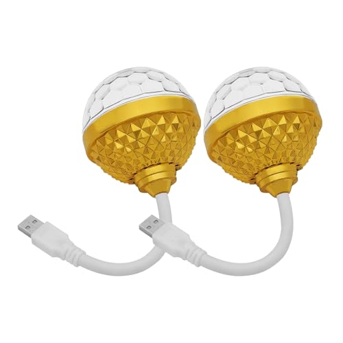 Owemtao Colorful Rotating Magic Ball Light, USB Disco Light Bulb, 2PCS DJ Lights for Home/Car/Dance Parties/Bar/Wedding Show/Club