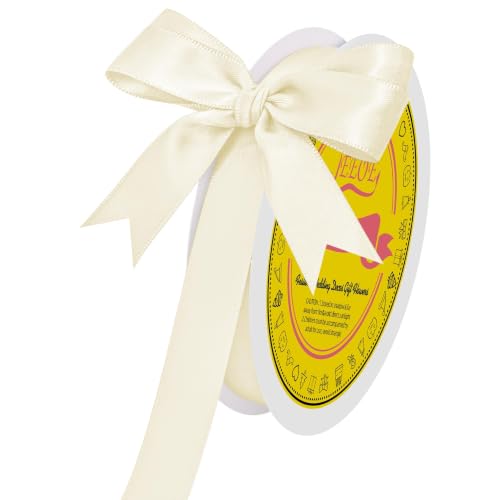 Image of Double Face Antique White Satin Ribbon 5 /8 Inch x 50 Yards Polyester Ribbon for Gift Wrapping Easter Weddings Party Decorations Hair Bows Invitations