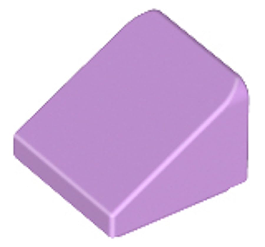 LEGO Building Blocks Slope 30 Degrees, 1 x 1 x 2/3, Part 54200 (Medium Lavender, 100, Bricks)