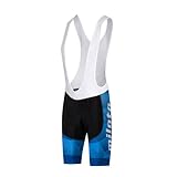 Uriah Men's Cycling Bib Shorts White 3D Coolmax Gel Padded Sea Blue Size L(CN)