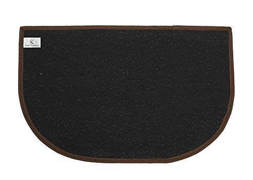 Image of Kuber Industries D-Shape Durable Microfiber Door Mat, Heavy Duty Doormat,(Set of 2, 14'' x 23'', Maroon & Brown)-KUBMART12199