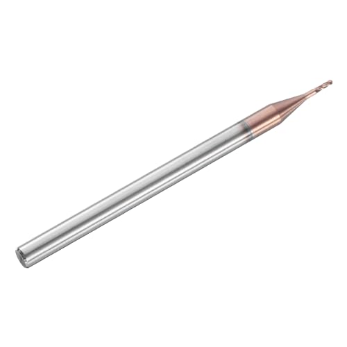 Image of HARFINGTON Ball Nose End Mill 4 Flute 0.0304 inch Diameter 1 /8 inch Shank Tungsten Carbide Uncoated Spiral CNC Router Bits 0.102 inch Cutting Length Single End Ball for Carving Engraving Grinding