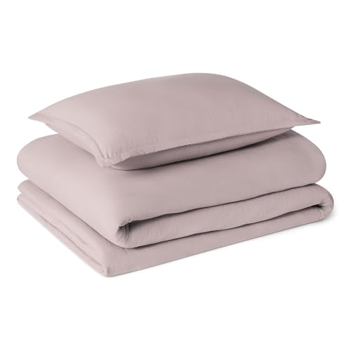 Image of Amazon Basics Brushed Microfiber Comforter Set, Extra Soft with Natural Texture, Oeko-TEX Certified, 2-Piece, Twin /Twin XL, Purple