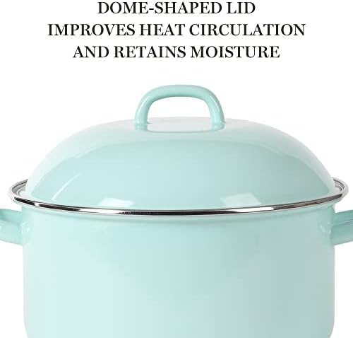 Martha Stewart Thayer 6.4-Quart Enamel On Steel Scratch Resistant Dutch Oven w/Lid - Martha Blue, Induction Safe - Thumbnail 3