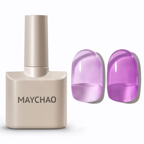 MAYCHAO 15ML Jelly Gel Nail Polish, Dreamy Mauve Jelly Gel Nail Polish Soak Off UV LED Nails Polish Nail Art Starter Manicure Salon DIY at Home, 0.5 OZ