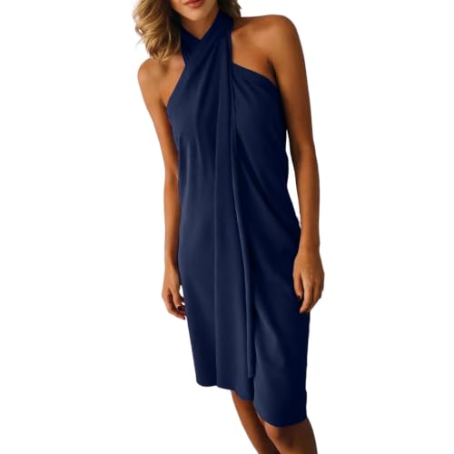 Generisch Vestido de verano para mujer, largo hasta la rodilla, vestido de fiesta, hombros descubiertos, vestido casual, sexy, vestido de playa, vestido de verano, festivo, vestido de noche, elegante